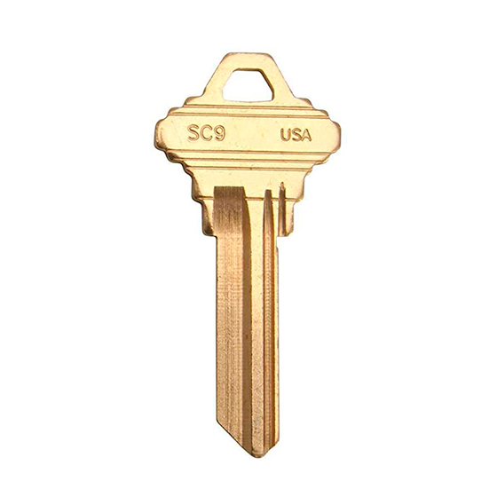 SC9 DND2-A BRASS Finish (Do Not Duplicate) Residential Metal Head Key #2397