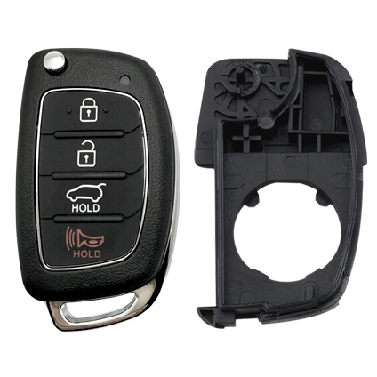 Metallo PREMIUM For Hyundai (SUV's) 4-Button HYN14R Blade w/Trunk Flip key Shells (T) #1690