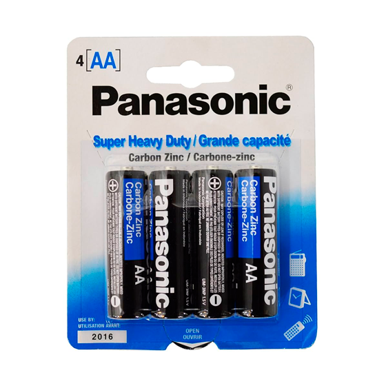 4-Pack AA Panasonic Heavy Duty Batteries